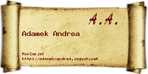 Adamek Andrea névjegykártya